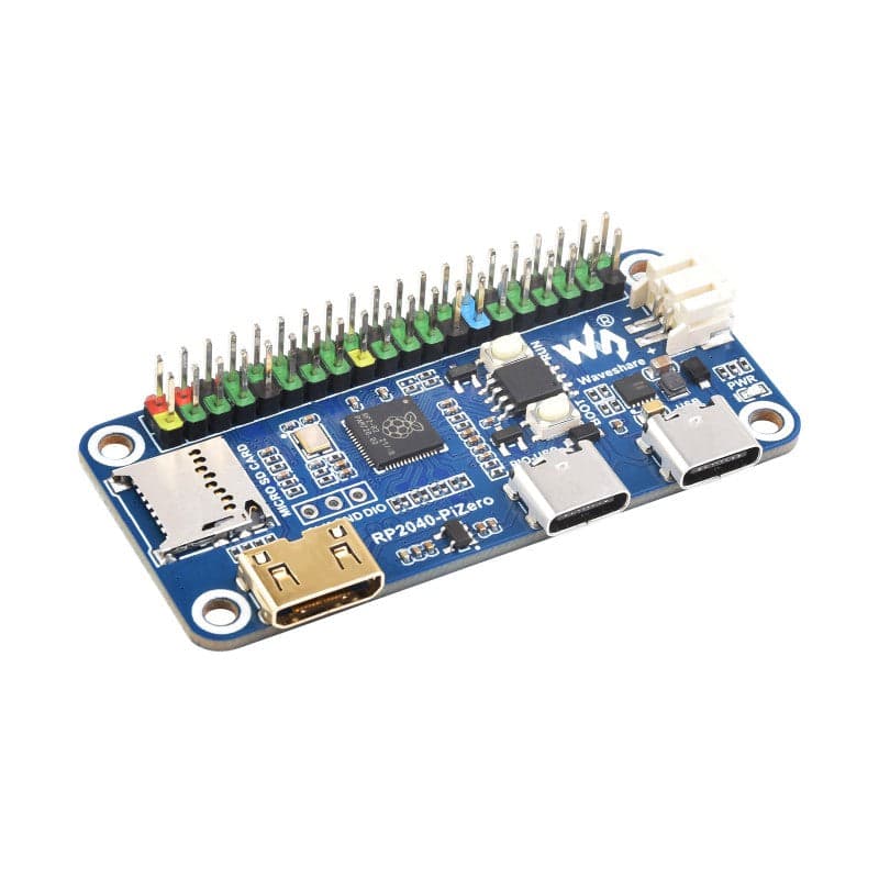 Плата разработки Waveshare RP2040-PiZero на базе двухъядерного процессора Raspberry Pi RP2040, 264 КБ SRAM и 16 МБ встроенной флэш-памяти — фото 2