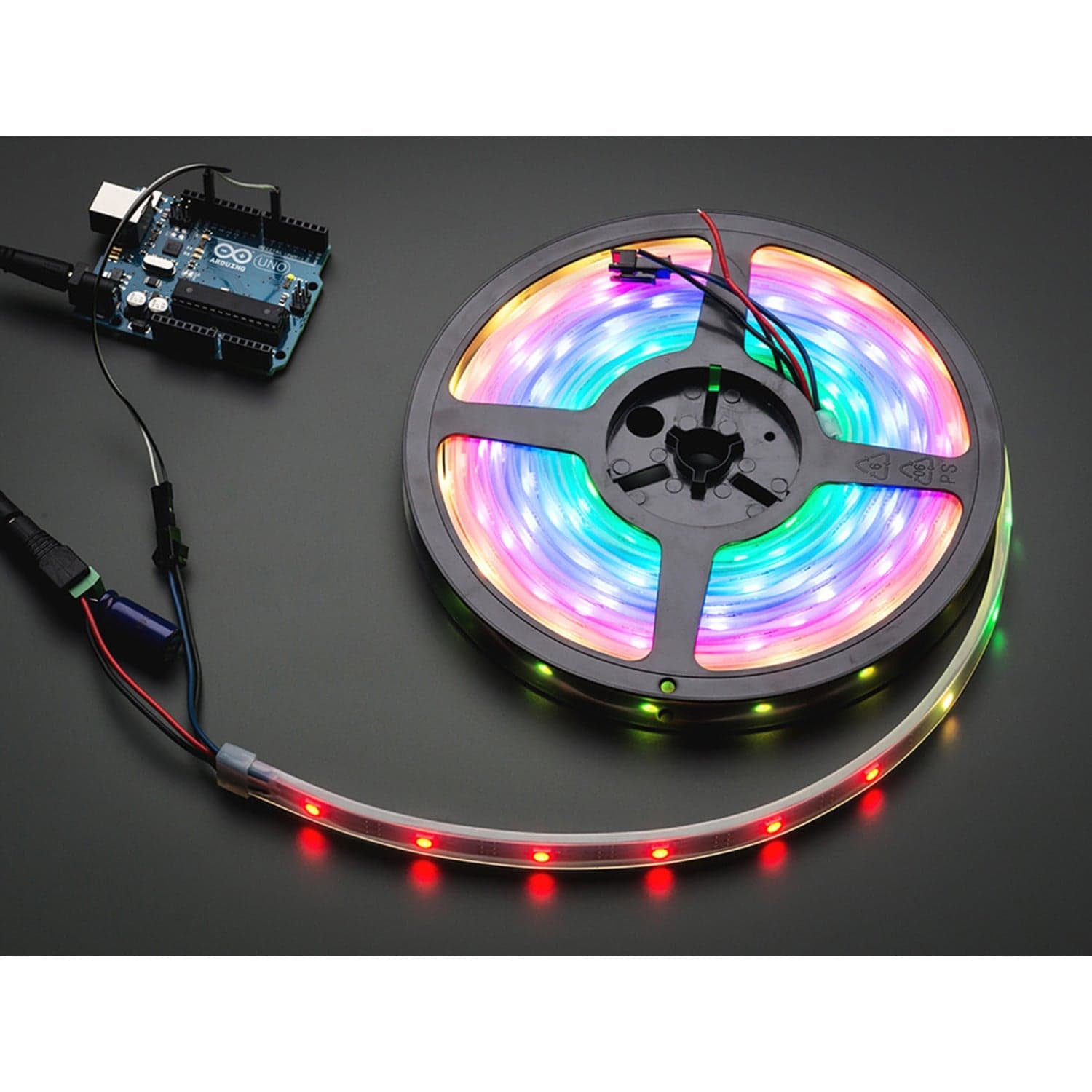 Светодиодная лента Adafruit NeoPixel Digital RGB - черная, 30 светодиодов [ЧЕРНЫЙ] 1 метр — фото 2