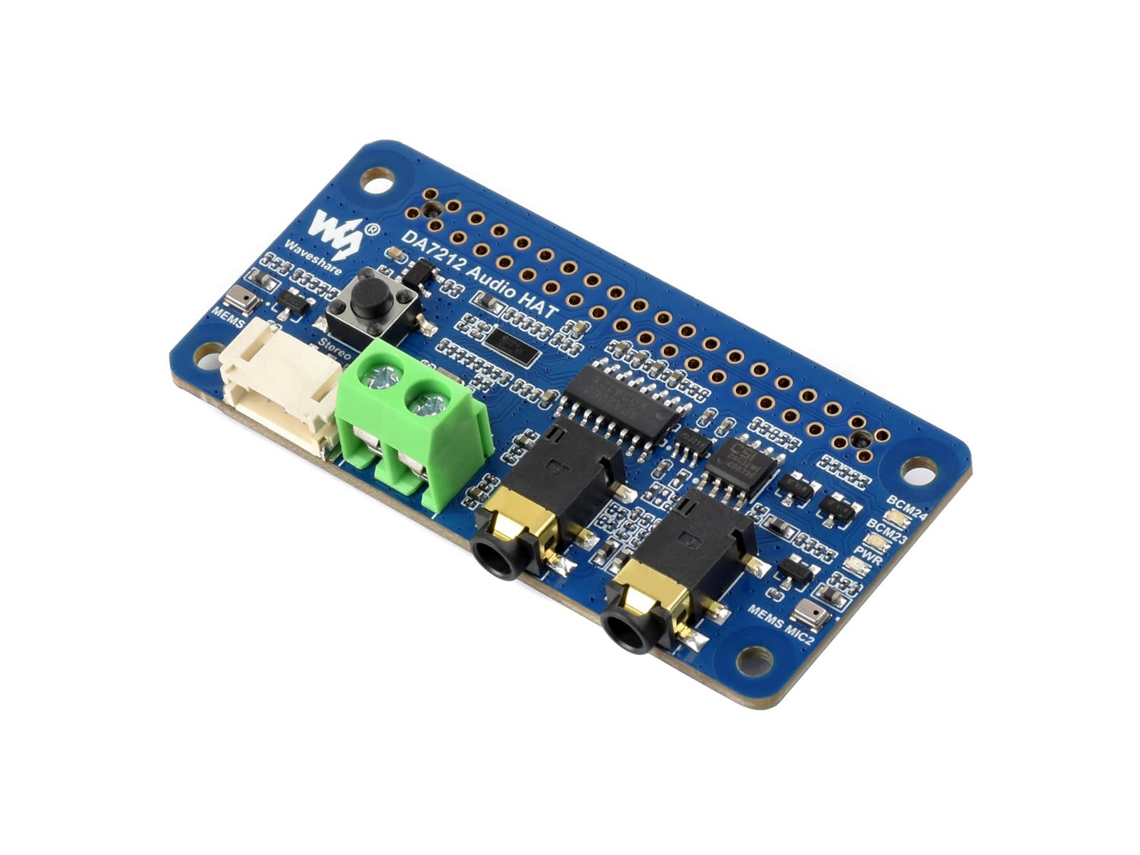 DA7212 I2S Аудиоплата для Raspberry Pi, стереокодирование/декодирование, встроенные два микрофона, совместимая с платами серии Raspberry Pi — фото 2