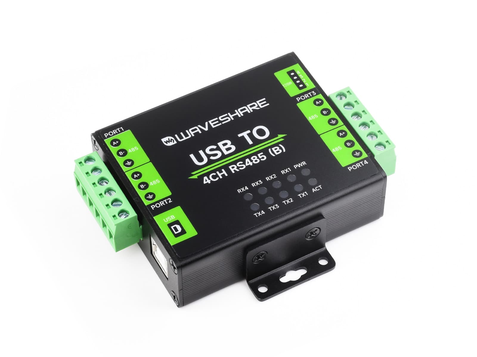 Промышленный изолированный преобразователь USB в 4-канальный RS485 (B), чип CH344L, несколько схем защиты, поддержка нескольких систем — фото 2