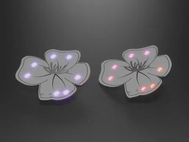 Kitty's Flowers — пара носимых Bluetooth-брошей