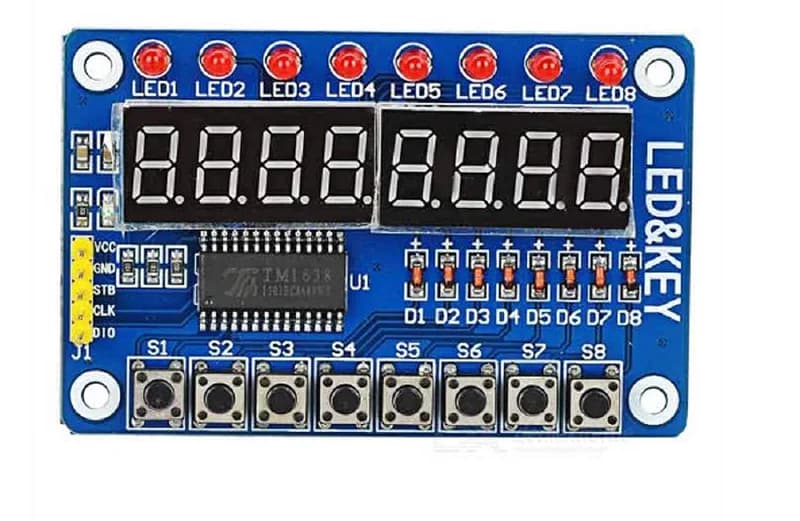 Ключевой дисплей для AVR Arduino, новый 8-битный цифровой светодиодный ламповый модуль 8-бит TM1638