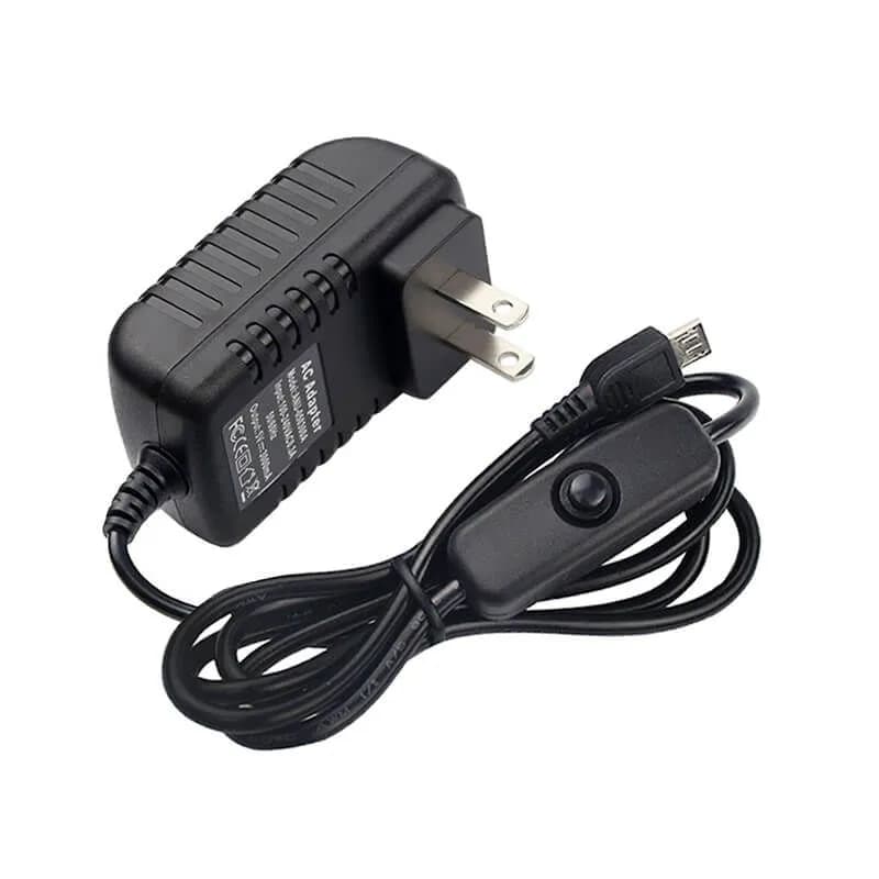 Raspberry Pi 3B+ Адаптер питания Micro USB с кнопкой переключения Тип вилки США/ЕС/Австралии/Великобритании