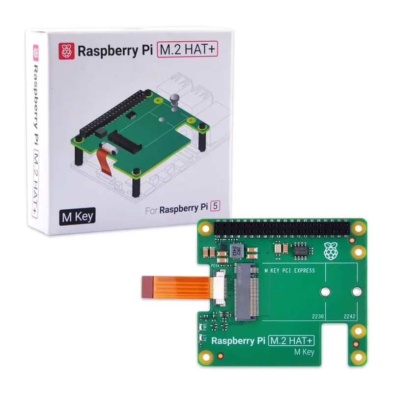 Raspberry Pi M.2 HAT+ для Raspberry Pi 5, поддержка SSD M.2 2230/2242