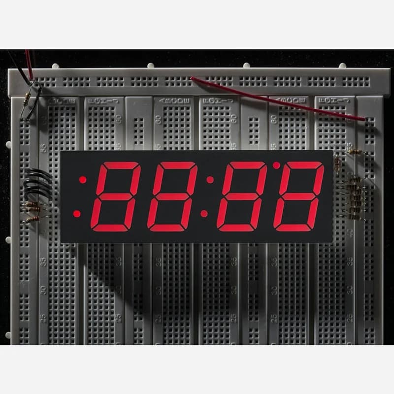 Красный 7-сегментный индикатор часов - высота 1,2 цифры