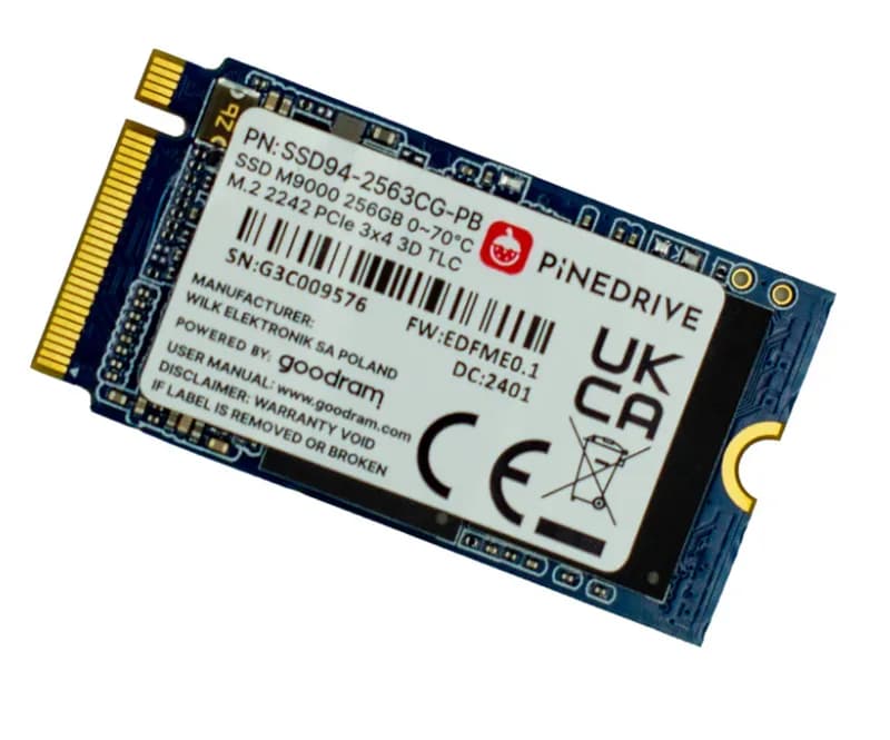 Pineboards Твердотельный накопитель Pinedrive NVMe 256 ГБ (2242)