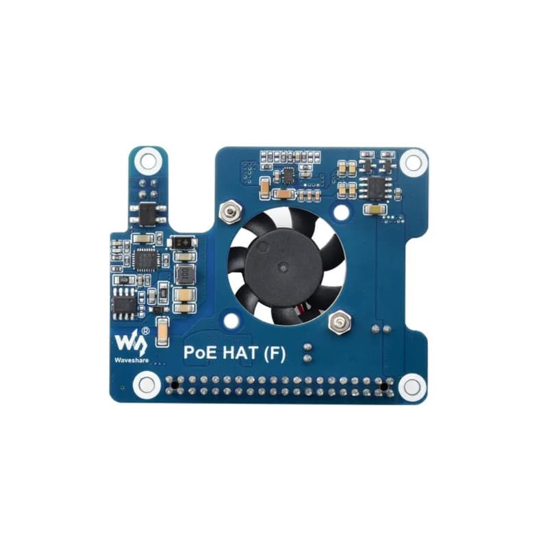 Шляпа Power Over Ethernet (F) для Raspberry Pi 5, высокая мощность, встроенный вентилятор охлаждения, с металлическим радиатором, поддержка сетевого стандарта 802.3af/at