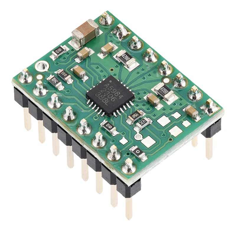 A5984 Держатель драйвера шагового двигателя, фиксированный 750 мА при 5 В / 500 мА при 3,3 В (припаянные контакты)