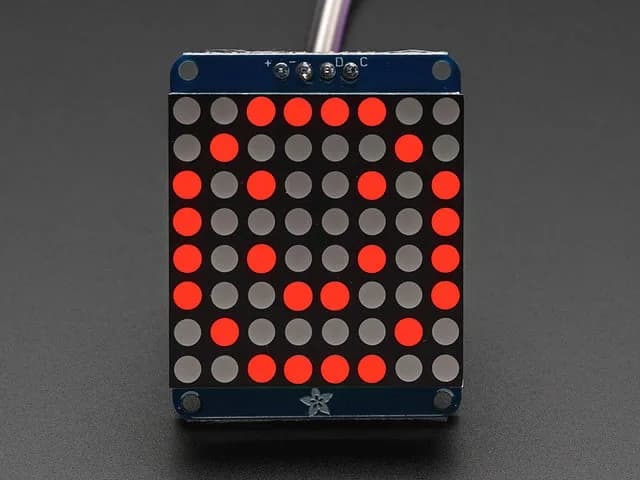 Adafruit Small 1,2-дюймовая светодиодная матрица 8x8 с рюкзаком I2C - красный