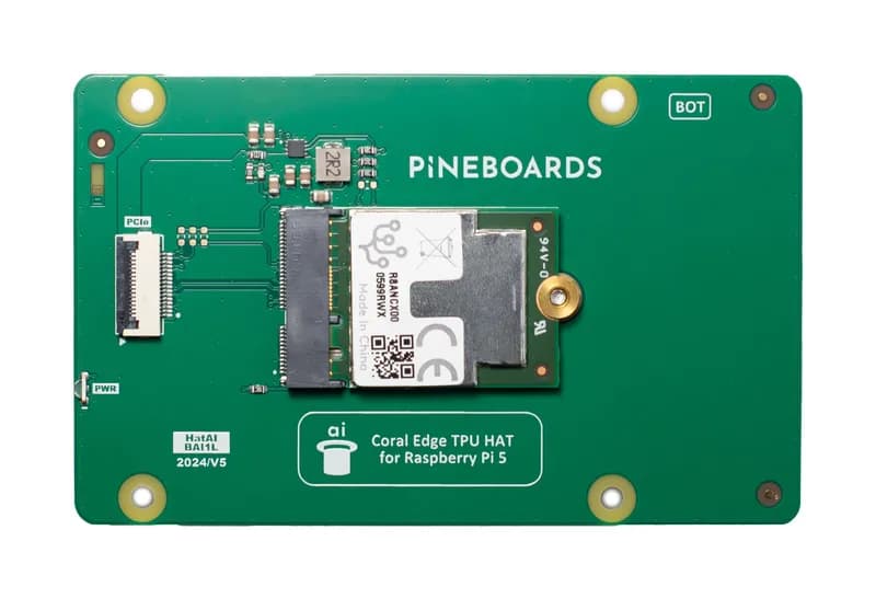 Шляпа Pineboards AI! Комплект кораллового ТПУ для Raspberry Pi 5