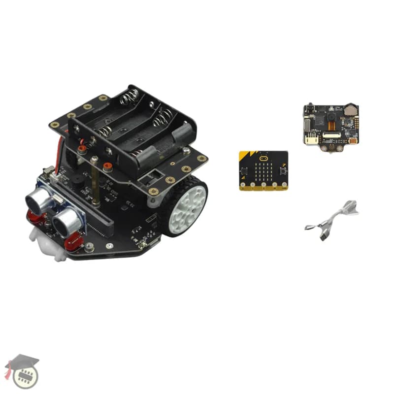 micro:Maqueen Plus V2 (никель-металлгидридная аккумуляторная батарея) с линзами HUSKYLENS и micro:bit V2