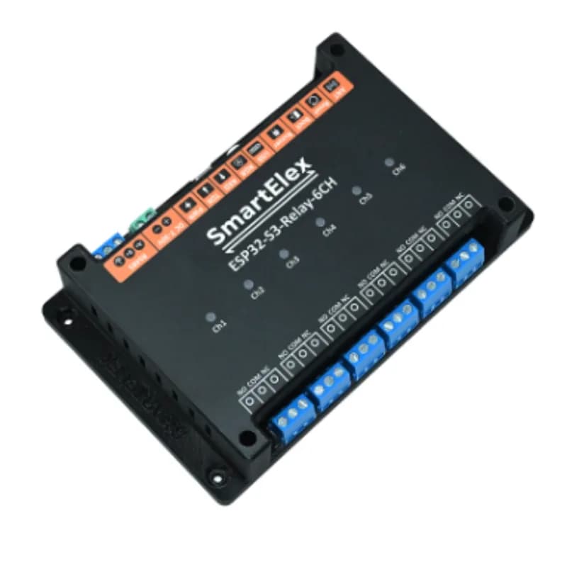 SmartElex Промышленный 6-канальный релейный модуль ESP32-S3 WiFi, поддерживает управление WiFi / Bluetooth / RS485, встроенные интерфейсы RS485 / Pico HAT