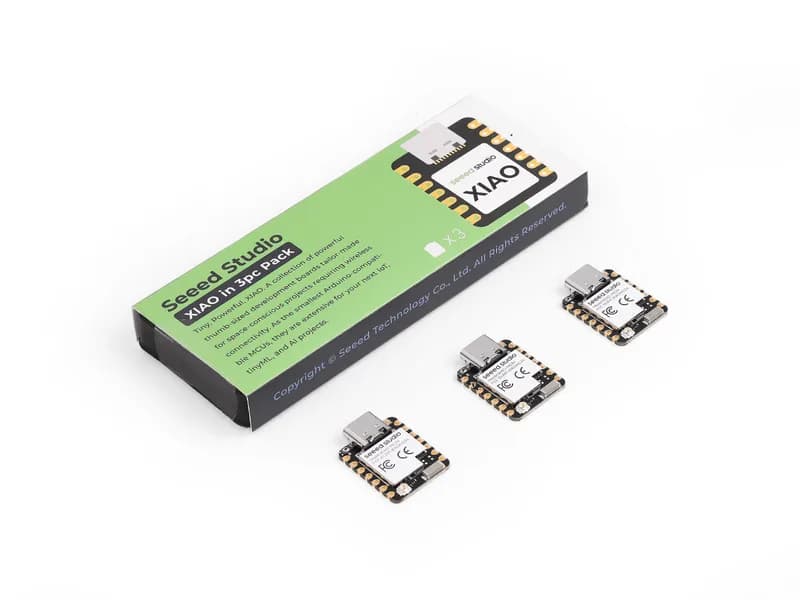 Seeed Studio XIAO MG24, комплект из 3 предметов — Silicon Labs EFR32MG24, Matter® Native over Thread® /BLE 5.3, совместимость с Arduino®, сверхнизкое энергопотребление 1,95 мкА, встроенная антенна, 19 портов GPIO