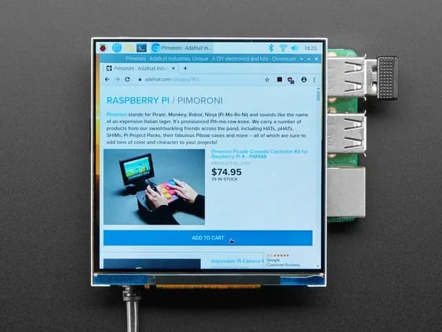 Pimoroni HyperPixel 4.0 Square — дисплей высокого разрешения для Raspberry Pi