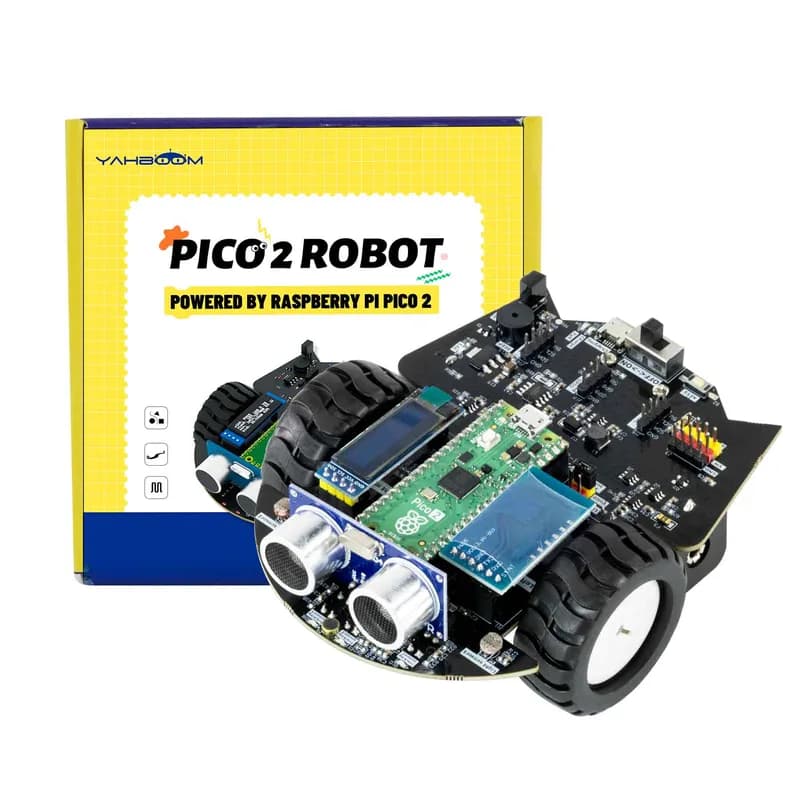 Симпатичный автомобиль-робот для Raspberry Pi Pico 2 с поддержкой программирования MicroPython
Робот