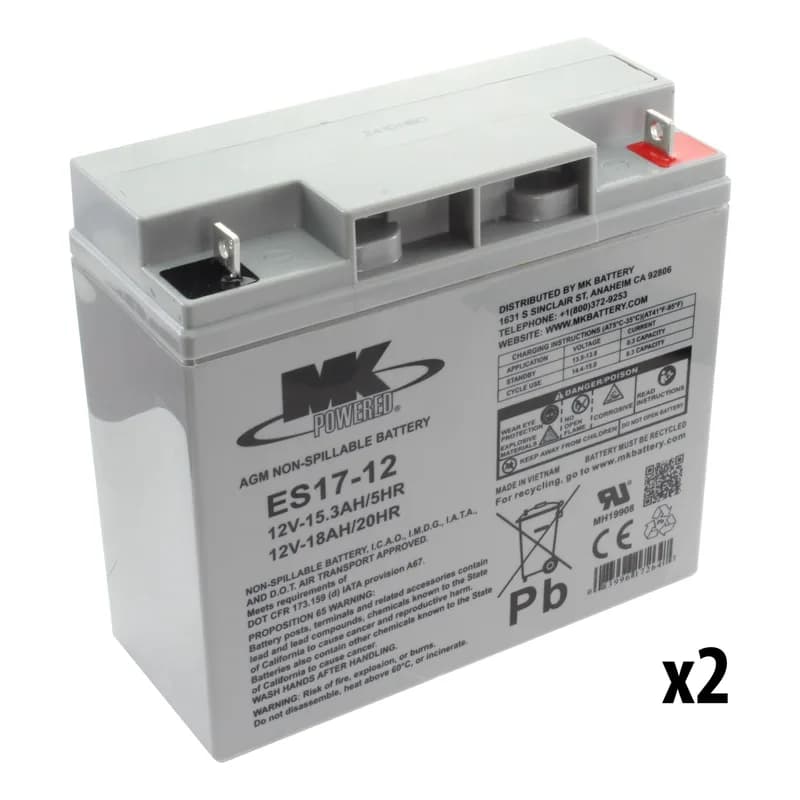 MK ES17-12 12V SLA Аккумулятор (набор из 2 шт.)