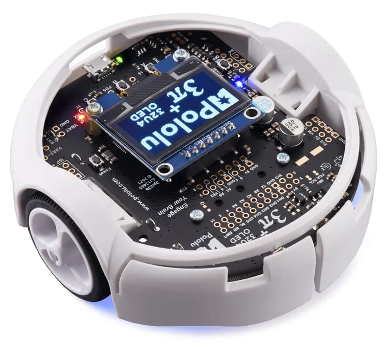 Робот 3pi+ 32U4 OLED — Turtle Edition (двигатели LP 75:1), в сборе