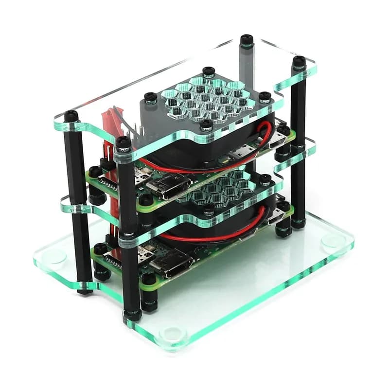 Мини-кластерный корпус для Raspberry Pi Zero 2 (с вентиляторами)