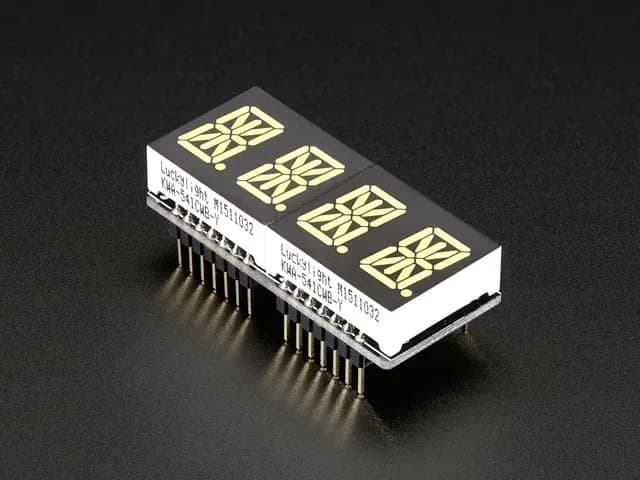 Adafruit 0,54-дюймовый четырехбуквенно-цифровой дисплей FeatherWing — белый