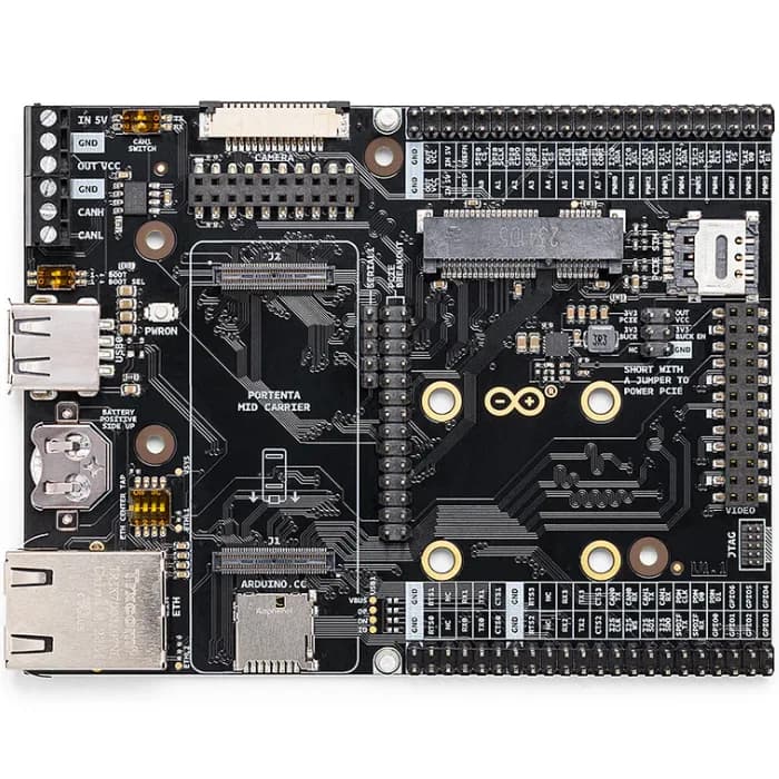 Официальная плата разработки Arduino Portenta Mid Carrier — ASX00055