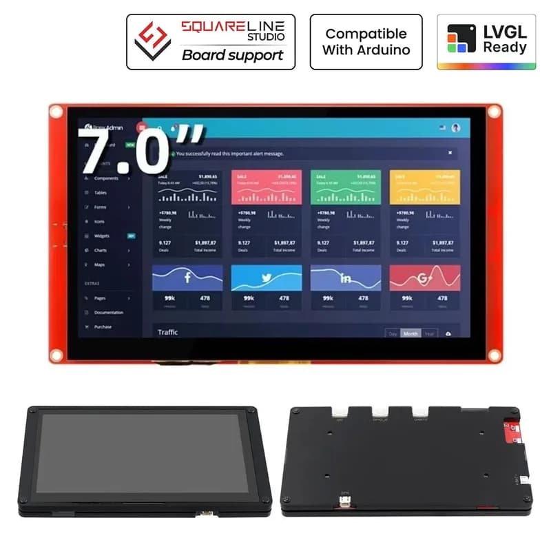 CrowPanel 7-дюймовый HMI ESP32 Дисплей 800x480 RGB TFT сенсорный ЖК-экран, совместимый с Arduino/LVGL/ PlatformIO/Micropython
