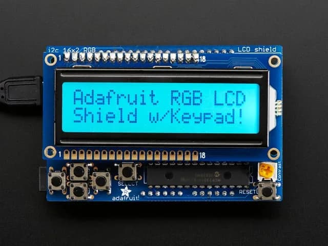 Комплект RGB LCD Shield с символьным дисплеем 16x2 — используются только 2 контакта!