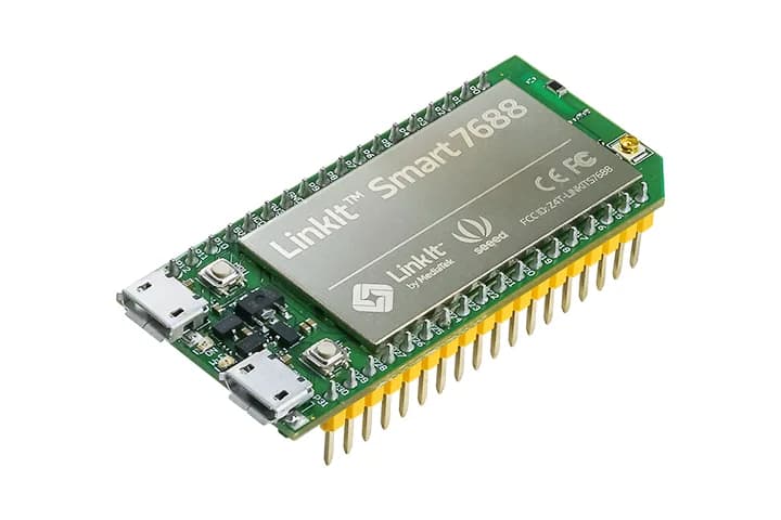LinkIt Smart 7688, поддерживает OpenWRT, приложения IoT для умного дома, флэш-память 32 МБ и ОЗУ DDR2 128 МБ.