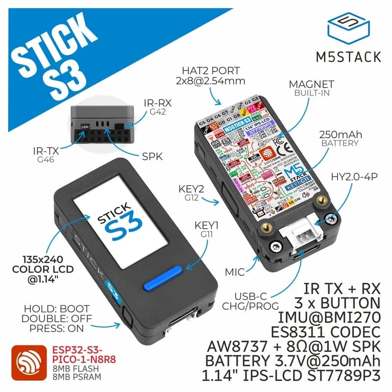 M5StickS3 — ESP32S3 Интернет вещей