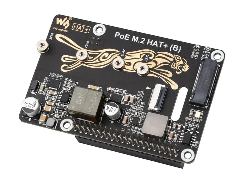 Адаптер Raspberry Pi 5 PCIe — M.2 NVMe SSD с функцией PoE (B)