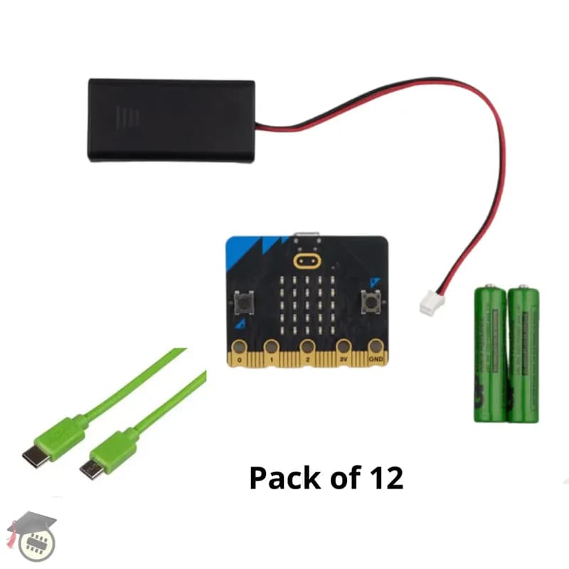 Стартовый комплект Microbit v2 с USB C (12 шт. с зеленым кабелем)