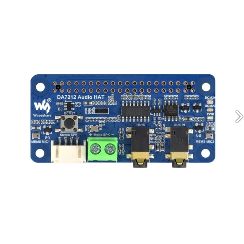 DA7212 I2S Аудиоплата для Raspberry Pi, стереокодирование/декодирование, встроенные два микрофона