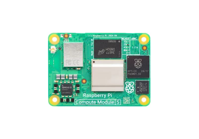 Вычислительный модуль Raspberry Pi 5 — 8 ГБ ОЗУ, 16 ГБ eMMC, 2,4/5,0 ГГц Wi-Fi и Bluetooth 5.0 (CM5108016)