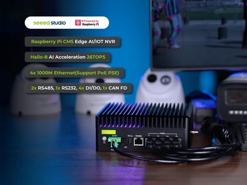 reComputer Industrial R2245-12 — самый надежный и мощный сетевой видеорегистратор Raspberry Pi Edge AI/IOT с 26 TOPS