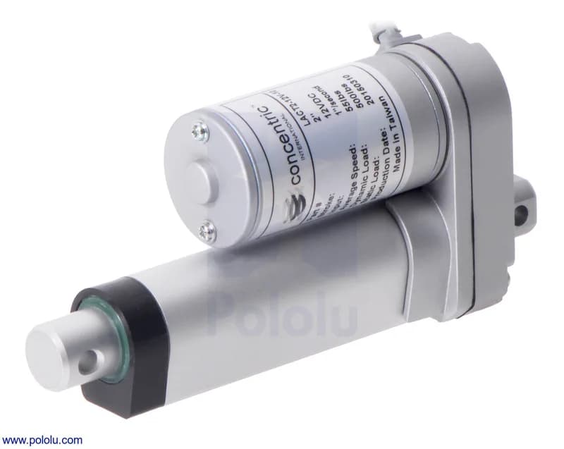Glideforce LACT2-12V-10 Линейный привод для легких условий эксплуатации: 25 кгс, ход 2 дюйма (полезный 1,97 дюйма), 1,1 дюйма/с, 12 В