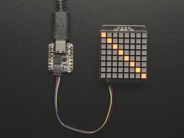 Adafruit Bicolor LED Square Pixel Matrix с рюкзаком I2C