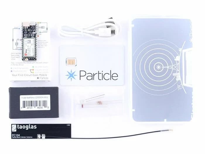 Комплект Particle Electron 3G (Европа/Африка/Азия): для создания продуктов с поддержкой сотовой связи 3G, SIM-карта Particle с обслуживанием в более чем 100 странах.