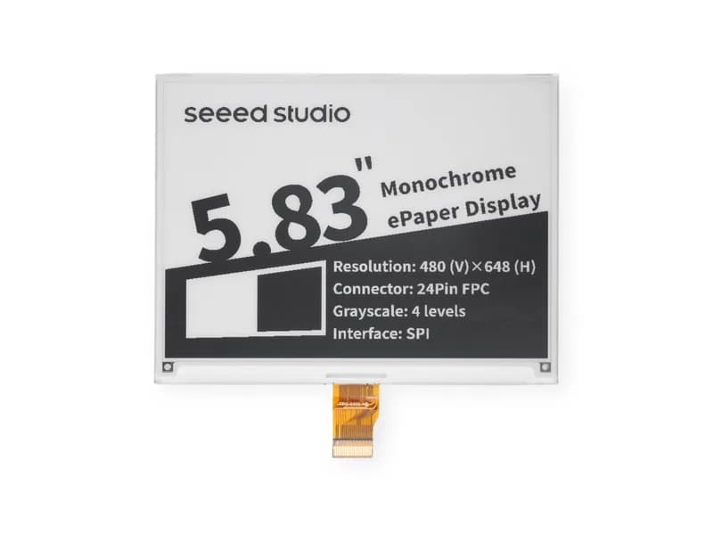 5,83-дюймовый монохромный дисплей eInk/ePaper с разрешением 648x480 пикселей, интерфейс SPI, поддержка XIAO/Arduino