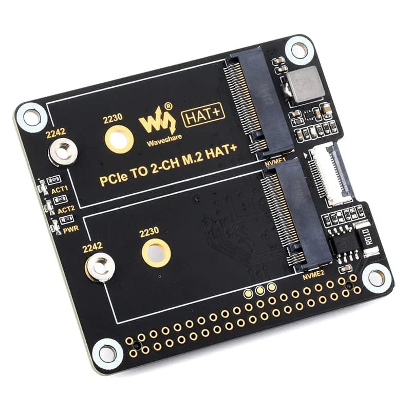 Двухканальный M.2 HAT+ Waveshare для Raspberry Pi 5