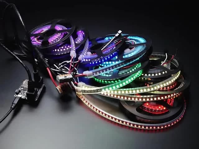 Adafruit NeoPXL8 FeatherWing для Feather M0 — 8 x DMA NeoPixels!