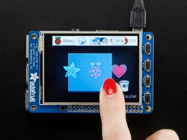PiTFT Plus в сборе, 320x240, 2,8 дюйма TFT + резистивный сенсорный экран
