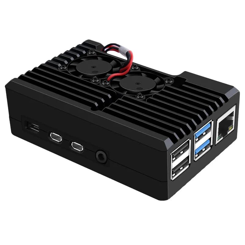 Алюминиевый корпус с двойным вентилятором 2510 для Raspberry Pi 4
