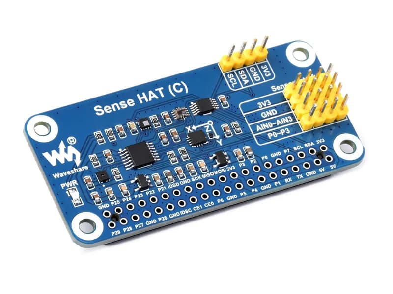 Sense HAT (C) для Raspberry Pi, встроенные мощные датчики, поддержка внешних датчиков